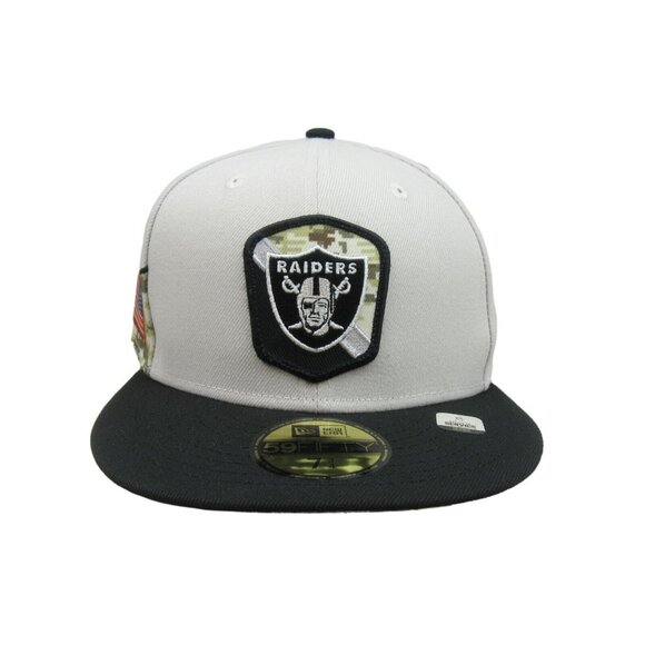 New Era 59Fifty NFL Las Vegas Raiders Salute To Service Fitted Hat Cap 7 3/4 NEW - Picture 1 of 15